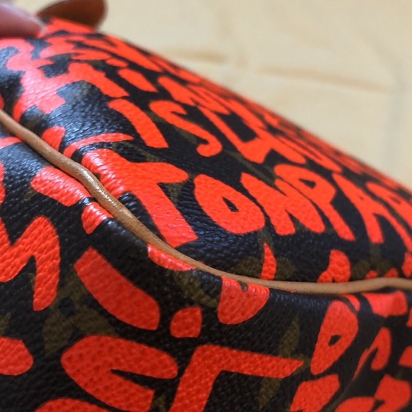 🌺🌺 STUNNING 🌺🌺 Louis Vuitton Stephen Sprouse Graffiti Speedy 30 Neon Orange - Picture 8 of 16